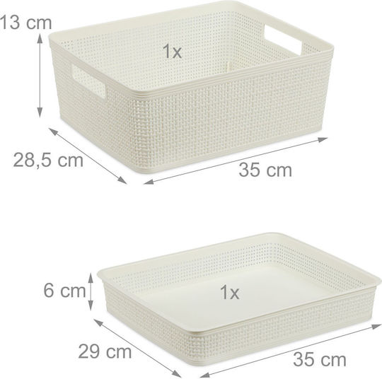 Relaxdays Organizator De Sertare Alb 13x28.5x35cm 10 Bucăți