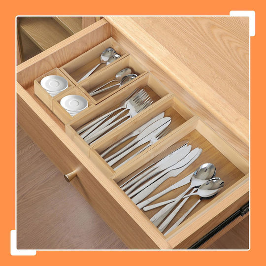 Relaxdays Organizator Pentru Sertare Maro 5x19.5x28cm 7 Bucăți
