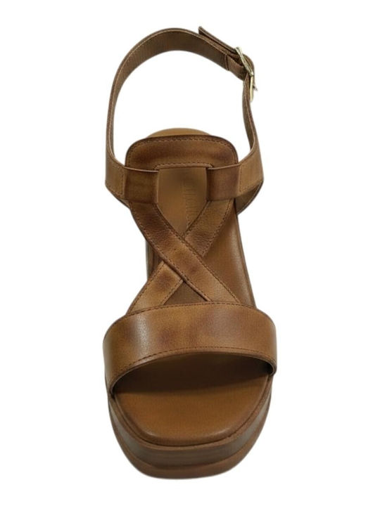 Leather Sandals Tabac Brown