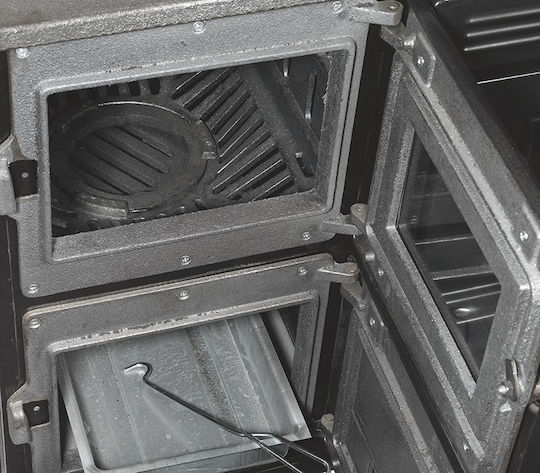 Simge No 501 Wood Stove from Enameled Steel with Oven 9kW Gray