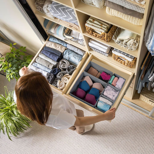 Relaxdays Drawer Organizer in Grey Colour 13x28.5x28.5cm 8 Pieces