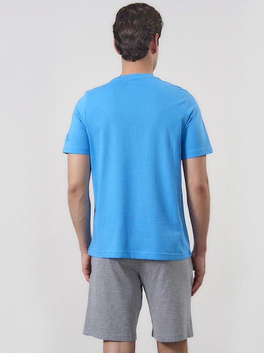 Herrenblusen Kurzarm T-Shirt Hellblau
