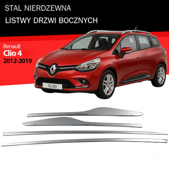 Molduri Laterale Uși Oțel Inoxidabil Crom Renault Clio 4 Estate 2012