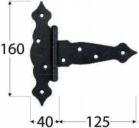 Domax Decorative Triangle Hinge 125mm Black Chests