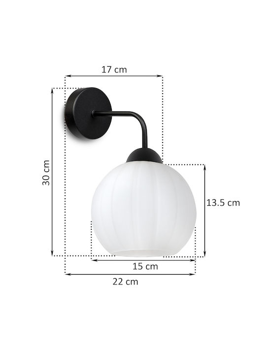 Light Home Μοντέρνο Φωτιστικό Τοίχου με Ντουί E27 Μαύρο