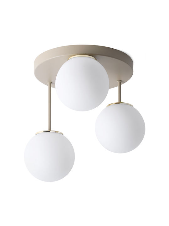 Light Home Πλαφονιέρα Οροφής Χρυσή με Ντουί E14