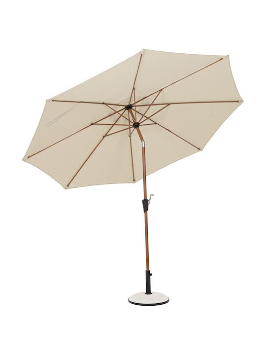 Umbrelă De Pardoseală Rotundă Din Aluminiu Palinuro Ecru Φ3m 0796028