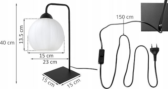 Light Home Table Lamp for E27 Fitting with Black Shade and Base