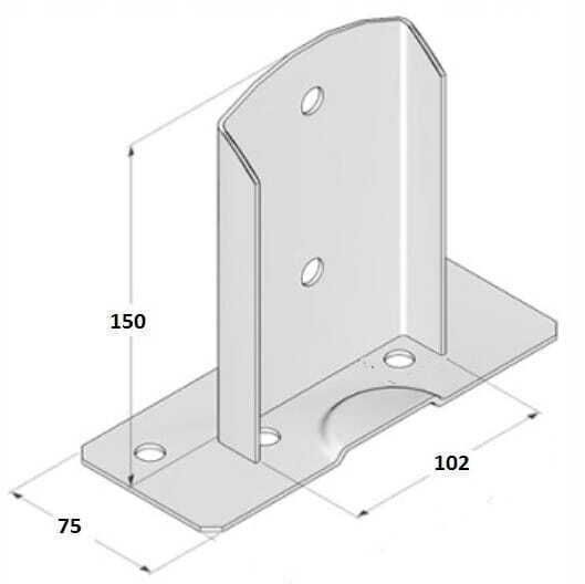 Domax Монтиране за Градинска Пергола Галванизирано 15x10.2см