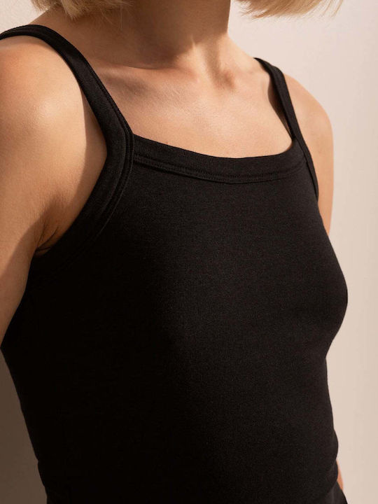 Bluza Damă Bumbac Cu Bretele Albastru Marin