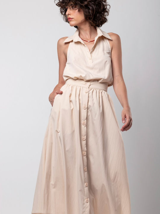 Midi Skirt Black Cream