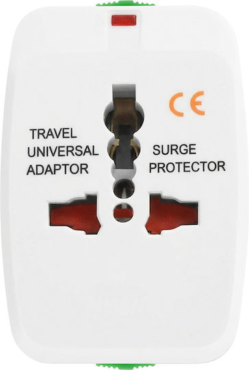 Avizar Adaptor Universal de Călătorie USB USB-C Protecție la Supratensiune Alb