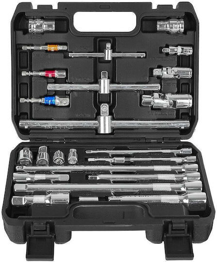 Geko Cheie Cu Clichet Cu Tubulare 1/4" & 3/8" & 1/2" 25 Bucăți