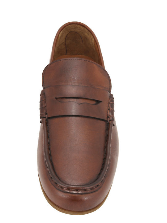 Montel Leather Men's Loafers in Tabac Brown Color