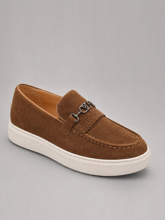 Suede Men's Loafers in Brown Colour
