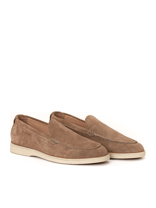 Suede Ανδρικά Loafers σε Καφέ Χρώμα