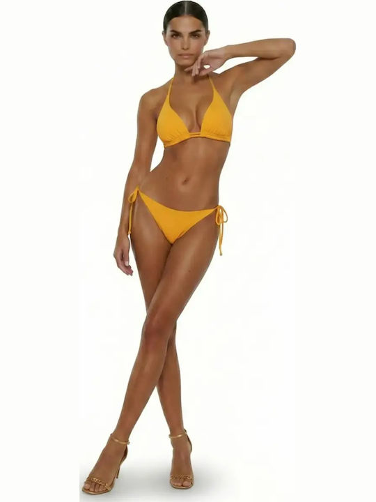 Solids Bikini Slip με Κορδονάκια Κίτρινο