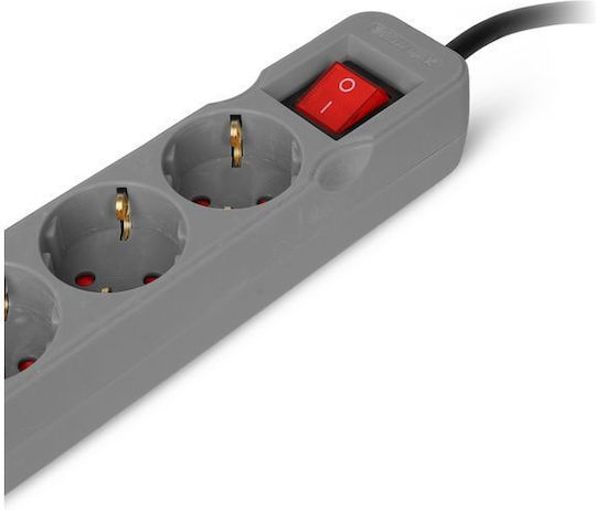 Entac Entac Steckdosenleiste Sicherheit 3 Steckdosen mit USB-A Schalter und Kabel 1,5 m Grau