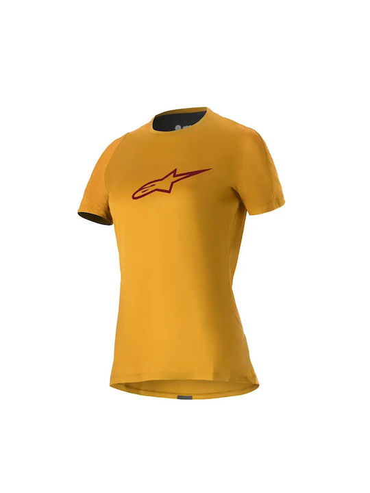 Frauen Kurze Ärmel Fahrradtrikot Orange