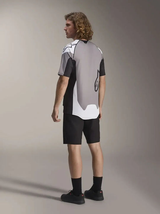 Herren Kurze Ärmel Fahrradtrikot Mountain Bike Schwarz