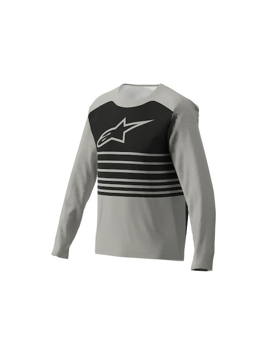 Herren Lange Ärmel Fahrradtrikot Mountain Bike Grau