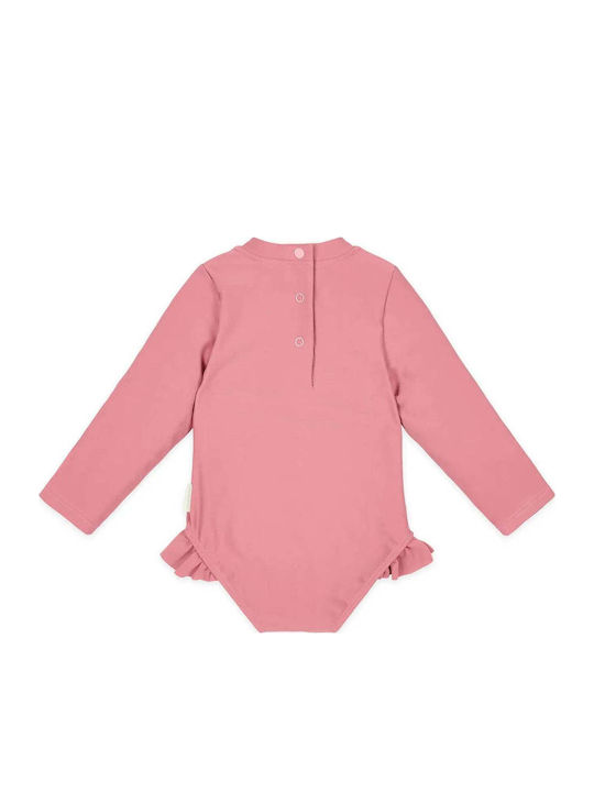 Little Dutch Costum de Baie Întreg cu Mâneci Lungi Dreamy Pink pentru Copii