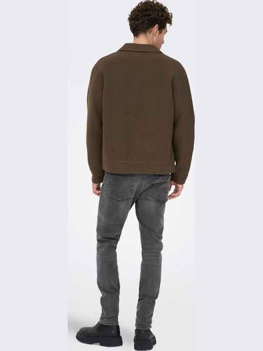 Trousers in Skinny Fit Dark Gray