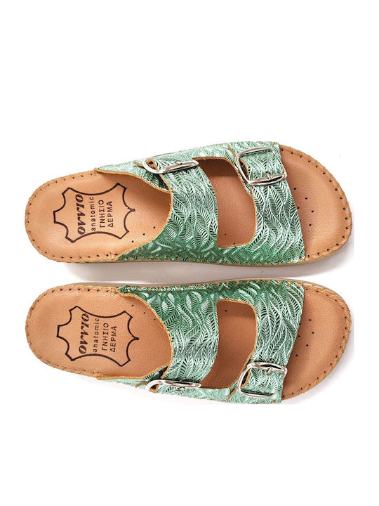 Leather Women's Anatomic Green Sandals
