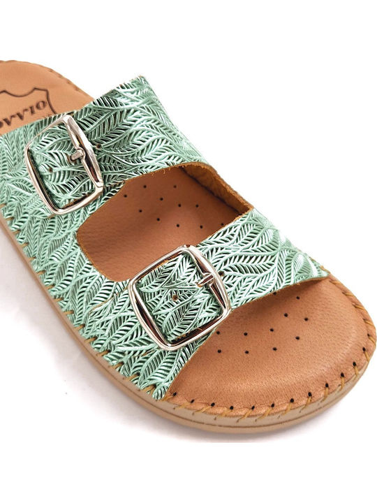 Leather Women's Anatomic Green Sandals