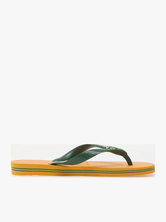 Brasil Logo Men's Flip Flops Yellow
