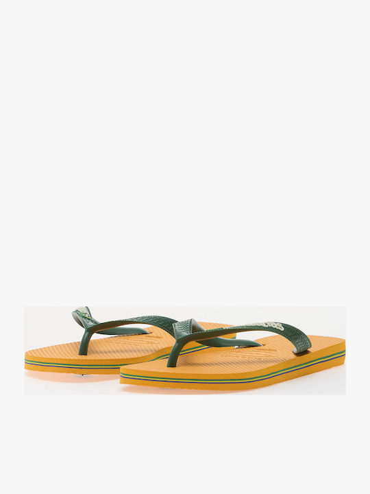 Brasil Logo Men's Flip Flops Yellow