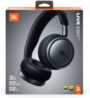 JBL Live 680NC Wireless Bluetooth On Ear Headphones with 50 Hours Playing Time Black