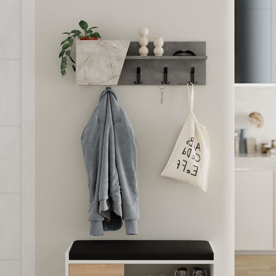 Shally Dogan Αντικέ Κρεμάστρα Τοίχου 8 Θέσεων Γκρι