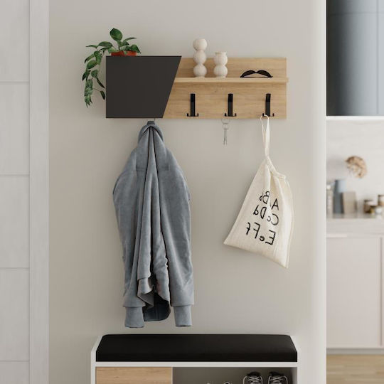 Shally Dogan Wall Hanger 8 Hooks Gray