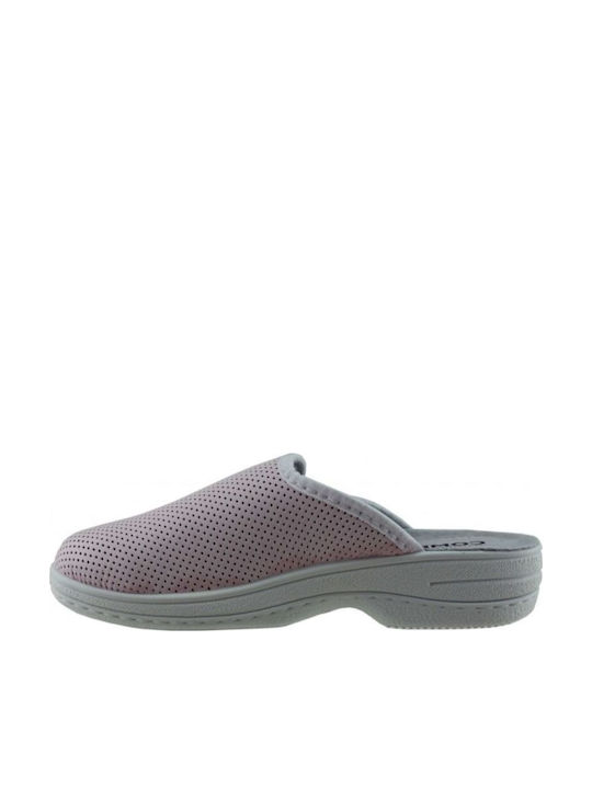 Comfy Anatomic Γυναικεία Δερμάτινα Ανατομικά Σαμπό Ροζ