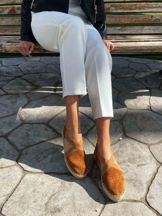 Suede Women's Espadrilles in Brown Color