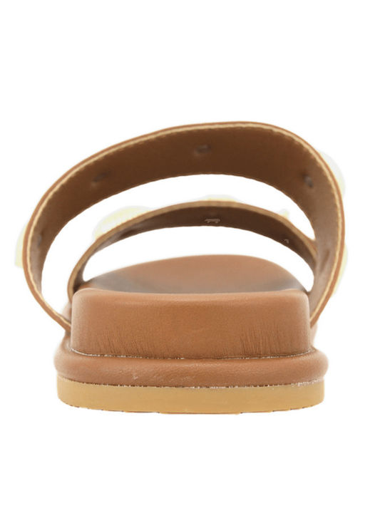 Neuca Leather Women's Flat Sandals Tabac Brown