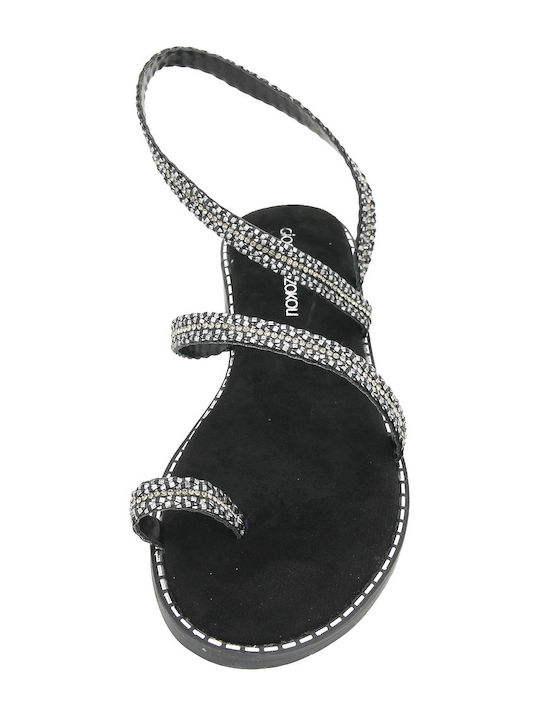 Nizhel Leather Women's Flat Sandals Black