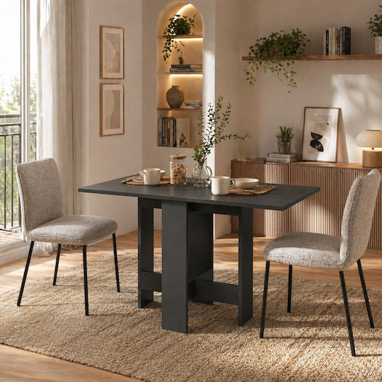 Artemio Extending Wooden Table Charcoal 30(+30) x 76 x 73.5 cm