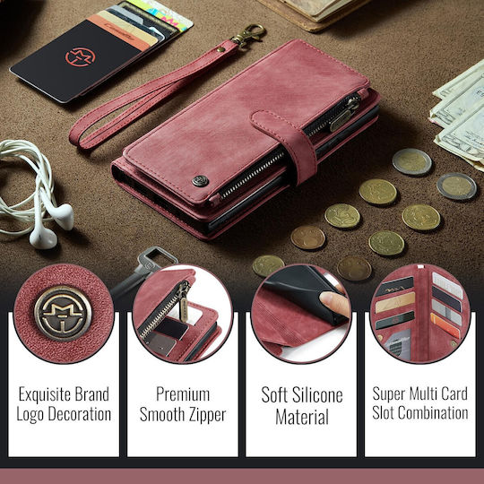 Caseme Wallet Δερμάτινο / Δερματίνης Κόκκινο (Galaxy S25 UltraRealme C30)