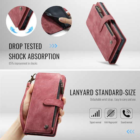 Caseme Wallet Δερμάτινο / Δερματίνης Κόκκινο (Galaxy S25 UltraRealme C30)