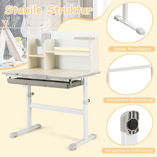 Kids Desk from Melamine White 80x51x88-110.5cm