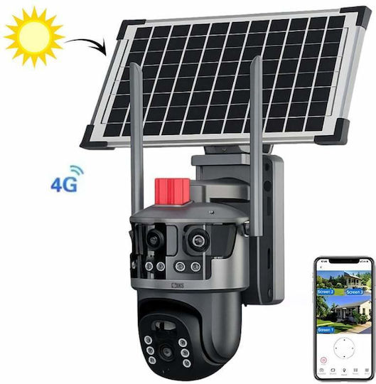 T2402 IP Quad Cameră de Supraveghere Wi-Fi/4G 12MP Impermeabilă cu Baterie cu Comunicare Bidirecțională