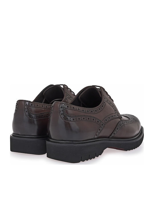 Pantofi Oxford Bărbătești Din Piele Maro