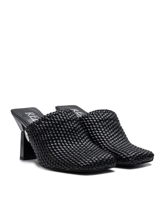 Mules με Τακούνι σε Μαύρο Χρώμα