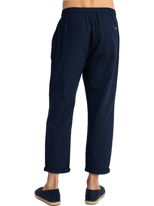 Women's Summer Linen Blouse Blue Navy