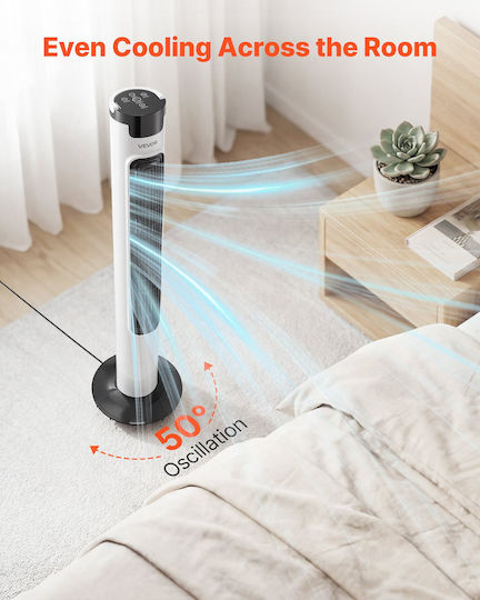 Vevor Ανεμιστήρας Πύργος 50W με Τηλεχειριστήριο Λευκός