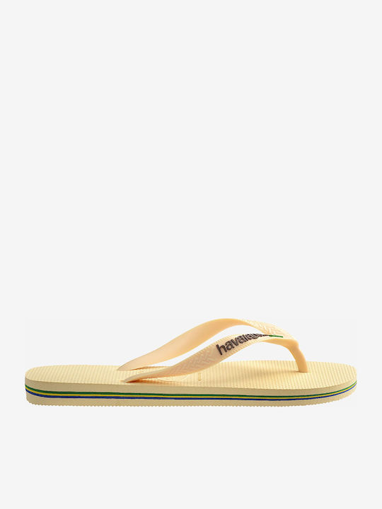 Havaianas Brasil Logo Джапанки Кремави