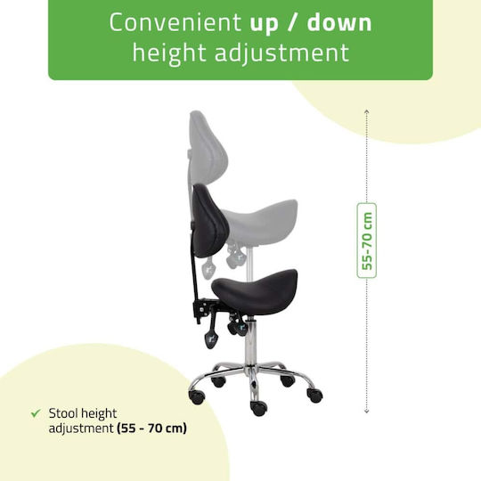 Habys Medical Stool with Backrest Black T-TACHAO013