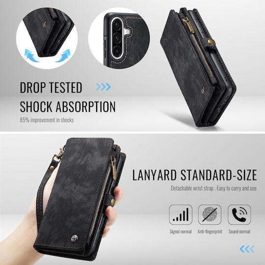 Caseme Wallet Silikon / Synthetisches Leder Schwarz (Galaxy A56)